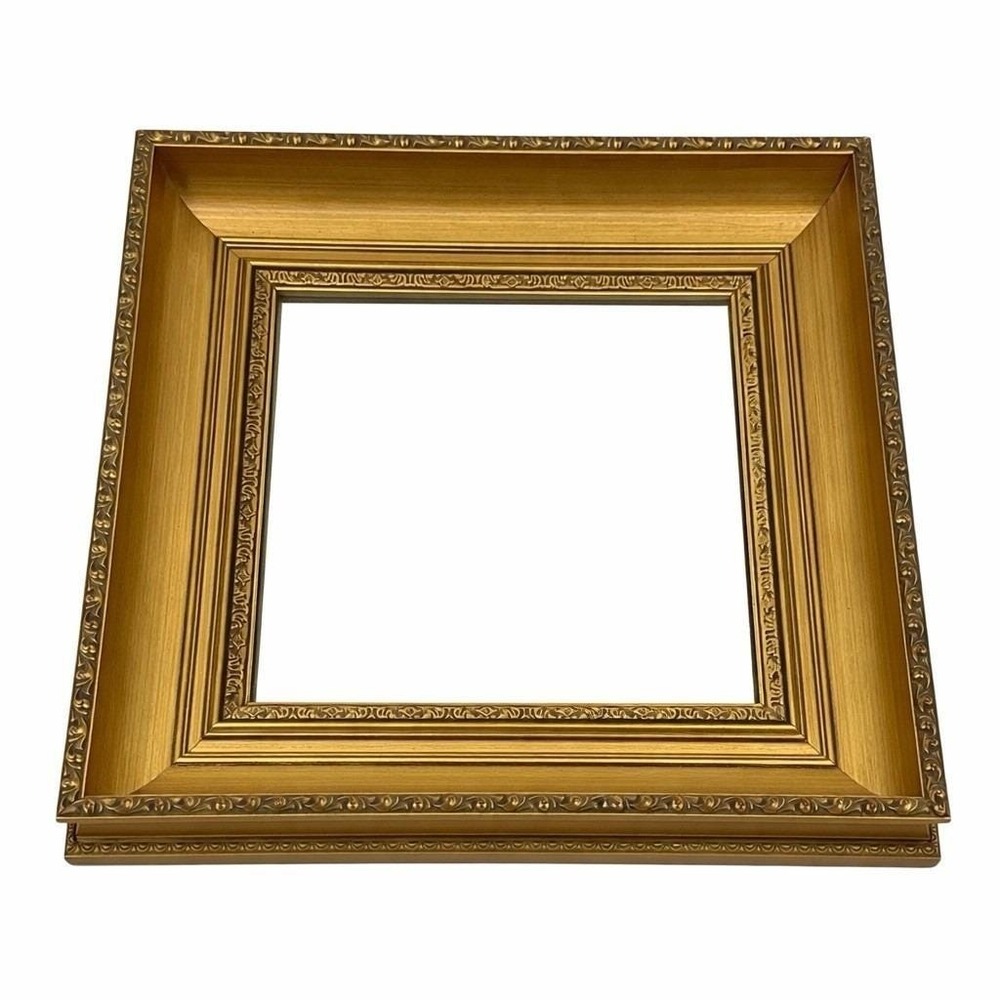 Vintage Bombay Company Ornate Gold Gilt Square Wall Mirror 15"